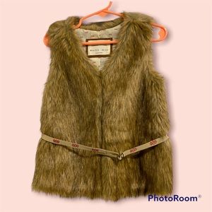 ZARA GIRLS FAUX FUR VEST SIZE 3/4